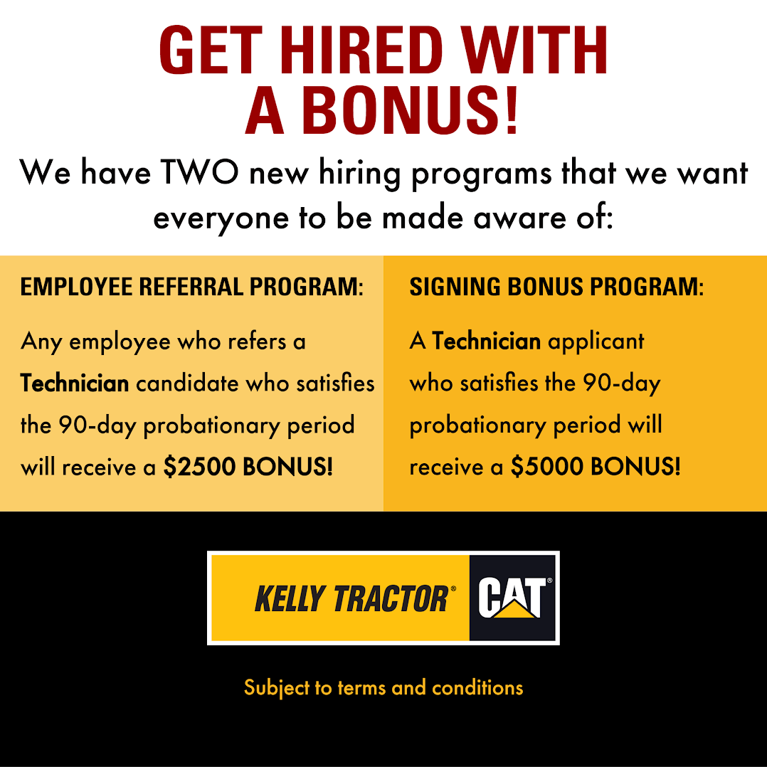 Careers Bonus at Kelly Tractor Co.