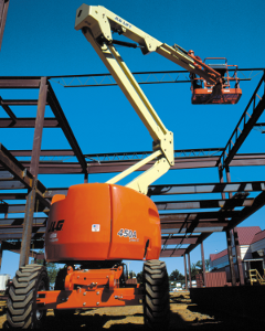 Wheeled articulated boom lift - E450AJ - JLG Industries Inc. - electric /  for construction
